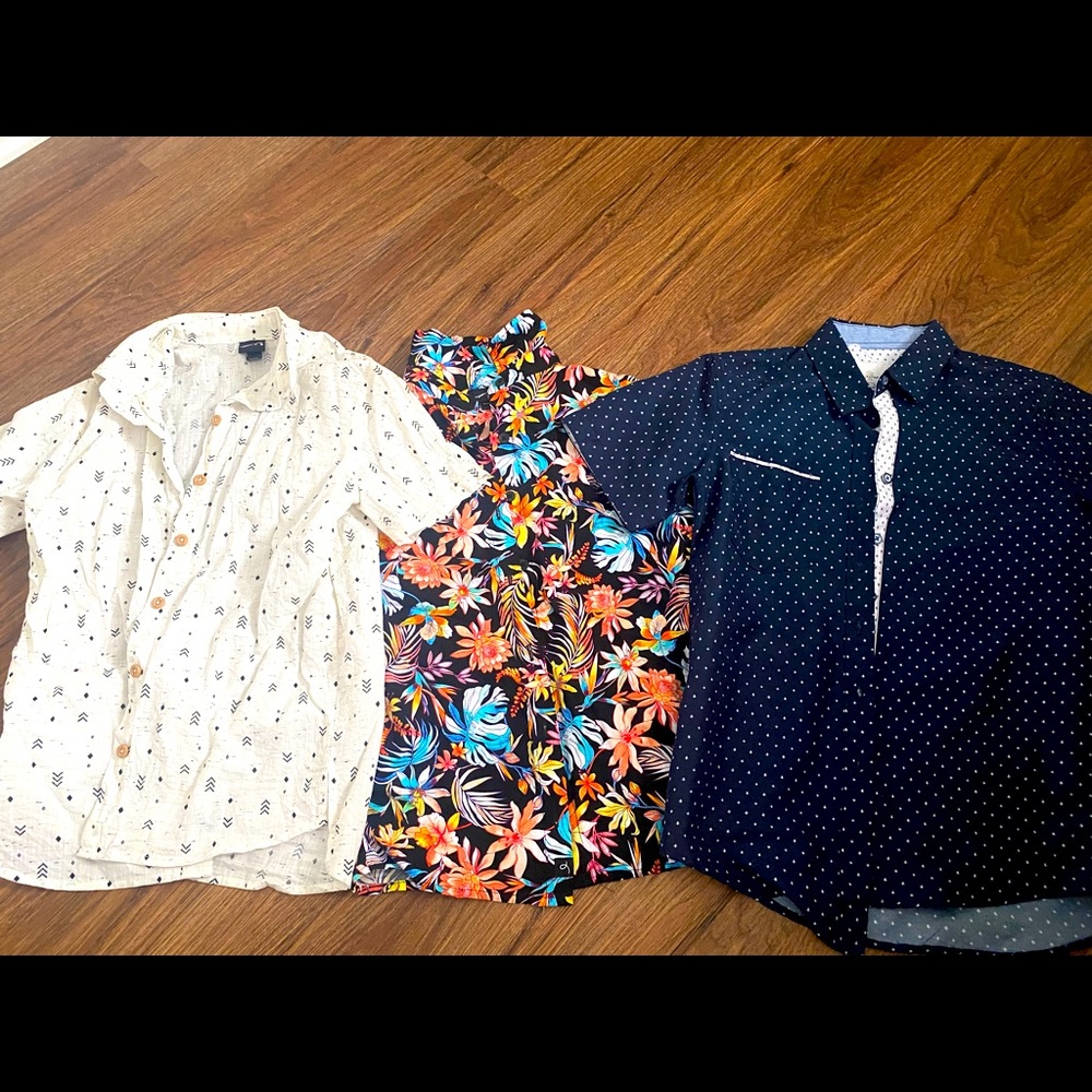 3 boys button up shirts